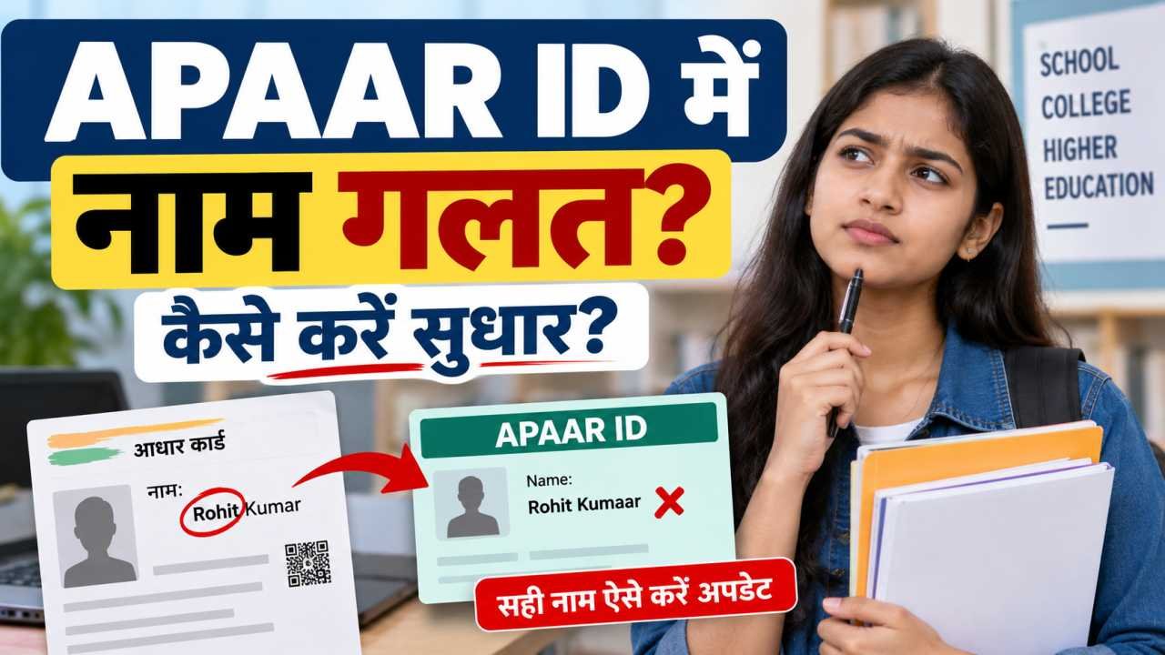 APAAR ID बनाने में नाम गलत होने पर क्या करें
