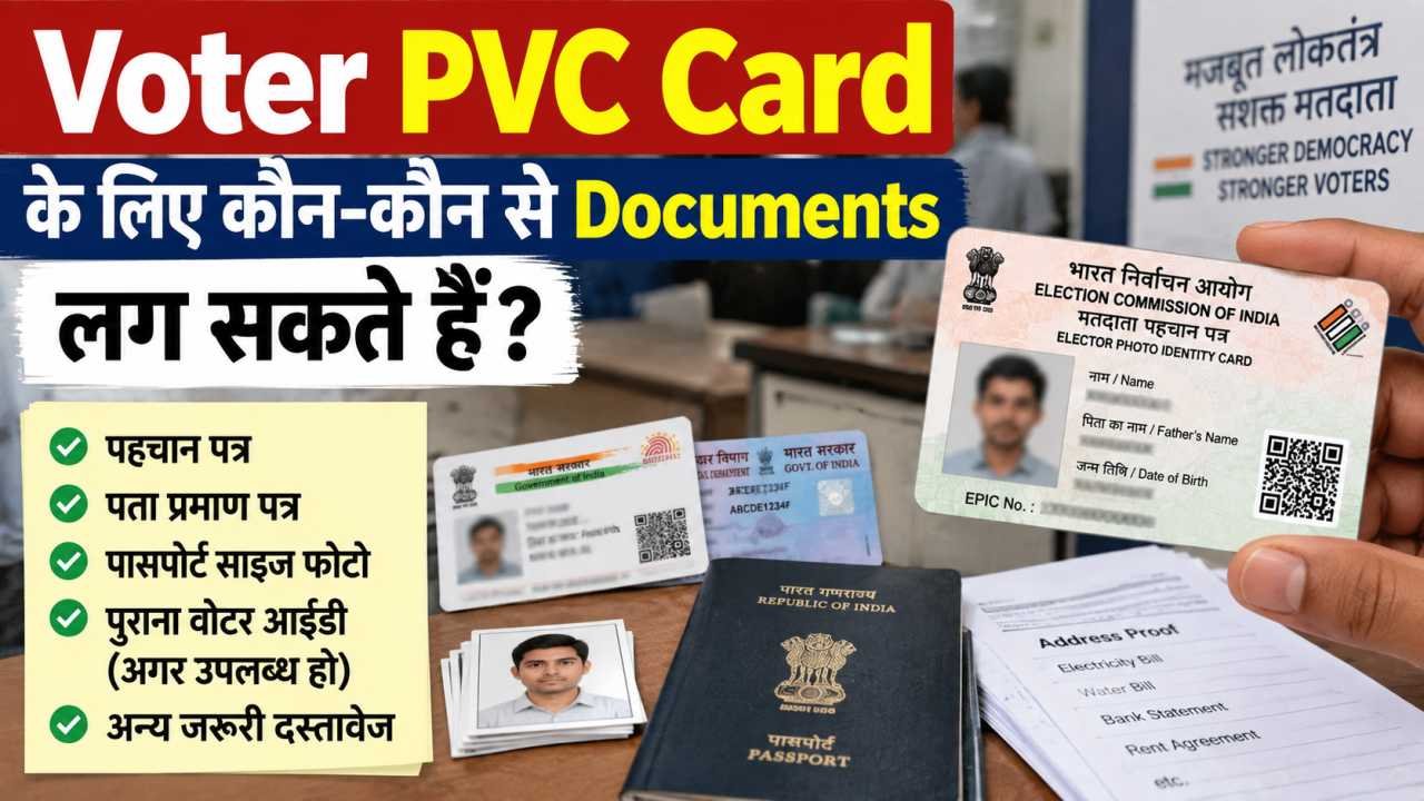 Voter PVC Card के लिए कौन-कौन से Documents लग सकते हैं