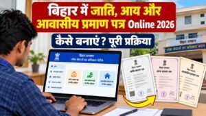 Bihar Jati Aay Awas Certificate Online 2026: बिहार में जाति, आय और आवासीय प्रमाण पत्र कैसे बनाएं, पूरी प्रक्रिया