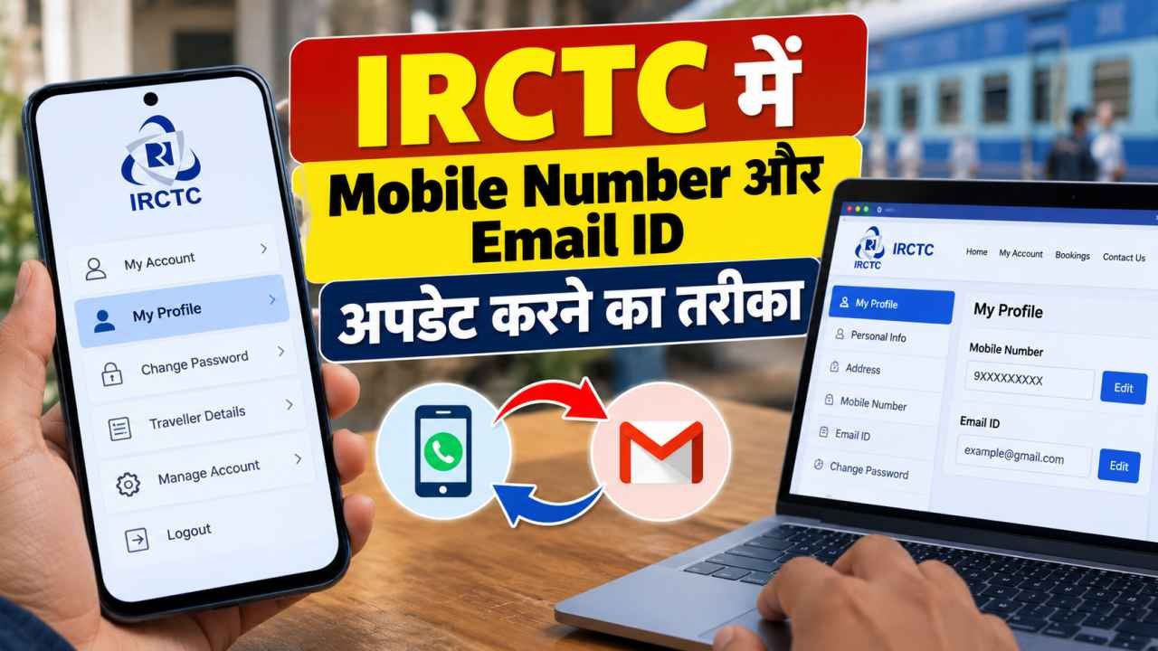 IRCTC में Mobile Number और Email ID अपडेट करने का तरीका