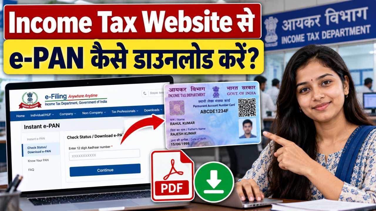 Income Tax Website से e-PAN कैसे डाउनलोड करें