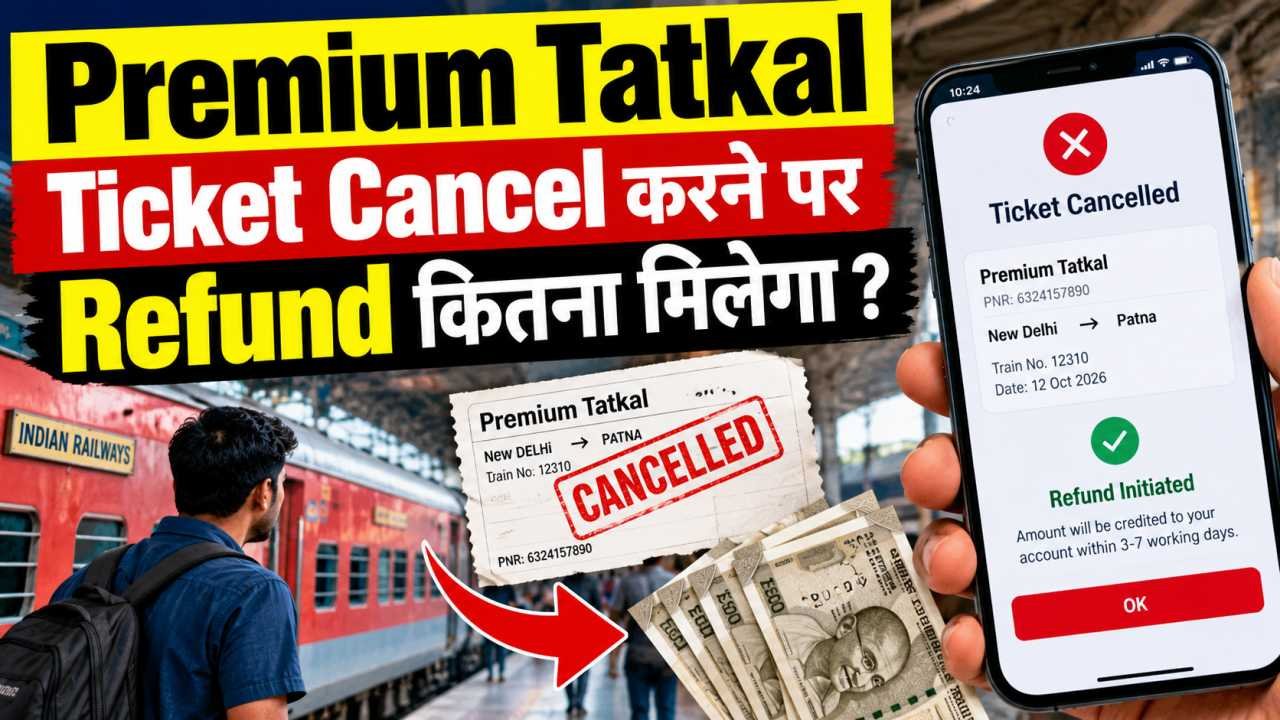 Premium Tatkal Ticket Cancel करने पर Refund