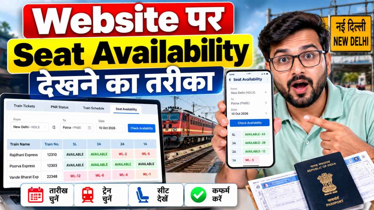 Website पर Seat Availability देखने का तरीका