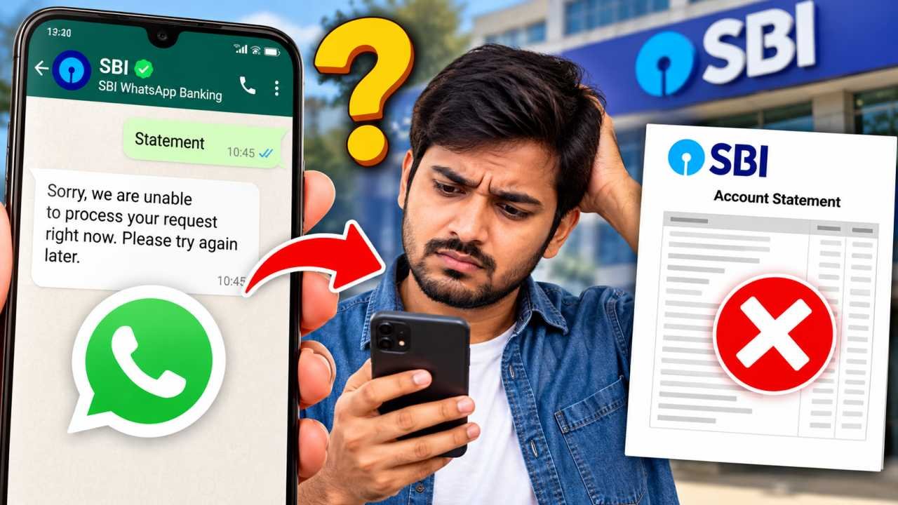WhatsApp से SBI Statement नहीं निकल रहा है तो क्या करें